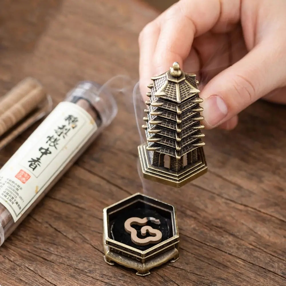 Chinese Style Incense Burner Zinc Alloy Vertical Indoor Aromatherapy Good Symbolism Accessories Incense Burning Gifts