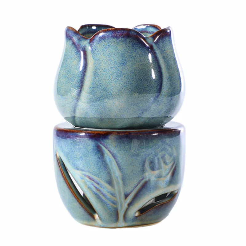 Tulip Ceramic Essential Oil Incense Burner Candle Oil Incense Burner Home Fragrance Accessories home decorations