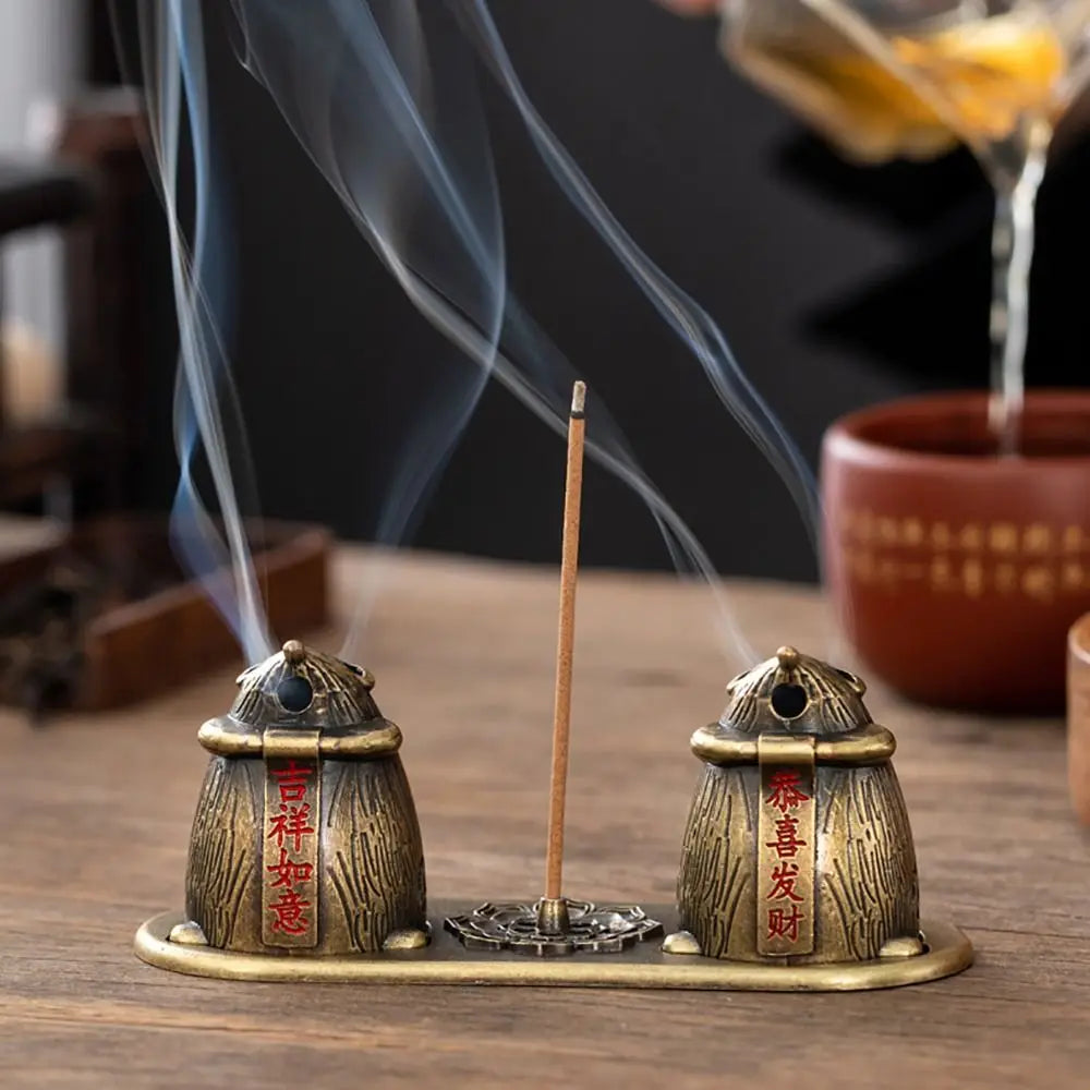 Chinese Style Incense Burner Zinc Alloy Vertical Indoor Aromatherapy Good Symbolism Accessories Incense Burning Gifts