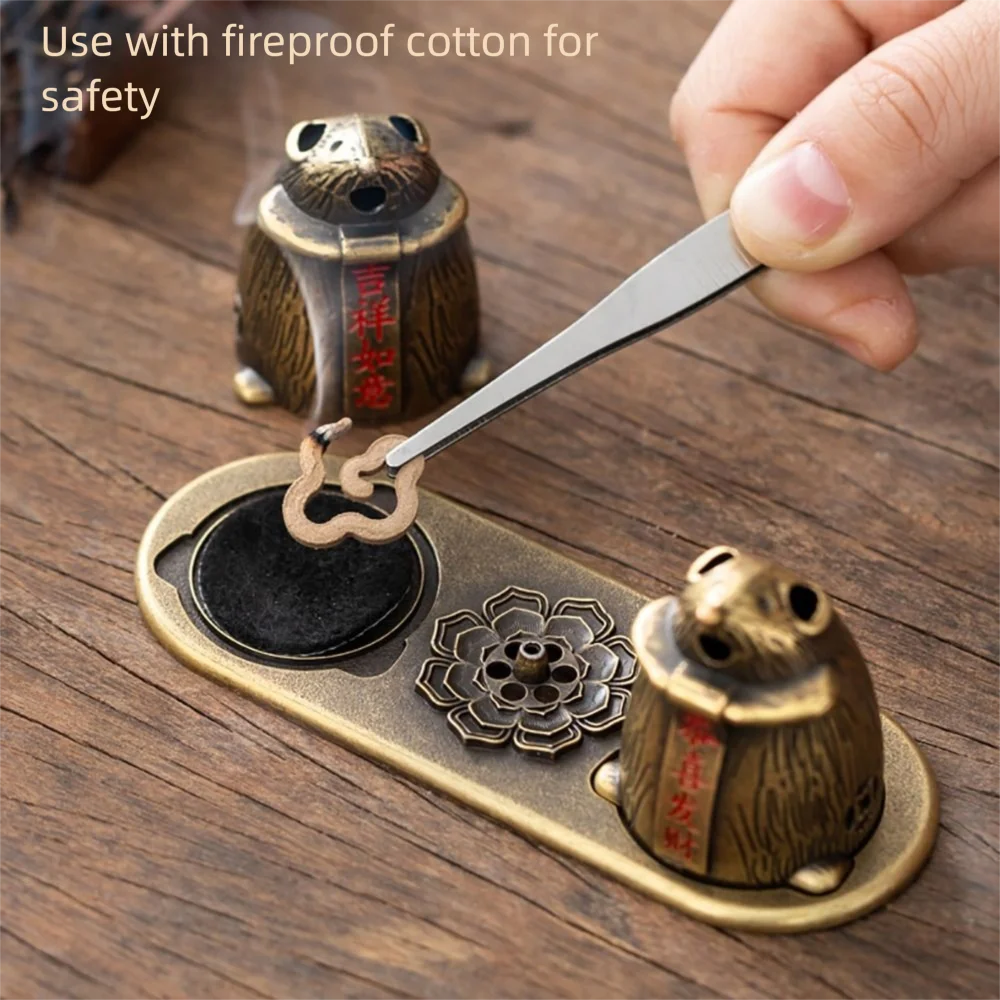 Chinese Style Incense Burner Zinc Alloy Vertical Indoor Aromatherapy Good Symbolism Accessories Incense Burning Gifts