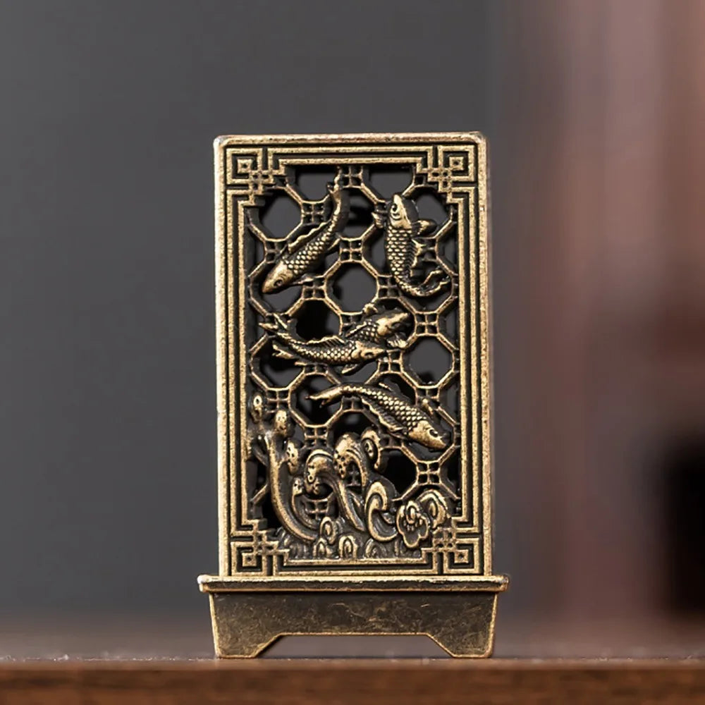 Chinese Style Incense Burner Zinc Alloy Vertical Indoor Aromatherapy Good Symbolism Accessories Incense Burning Gifts