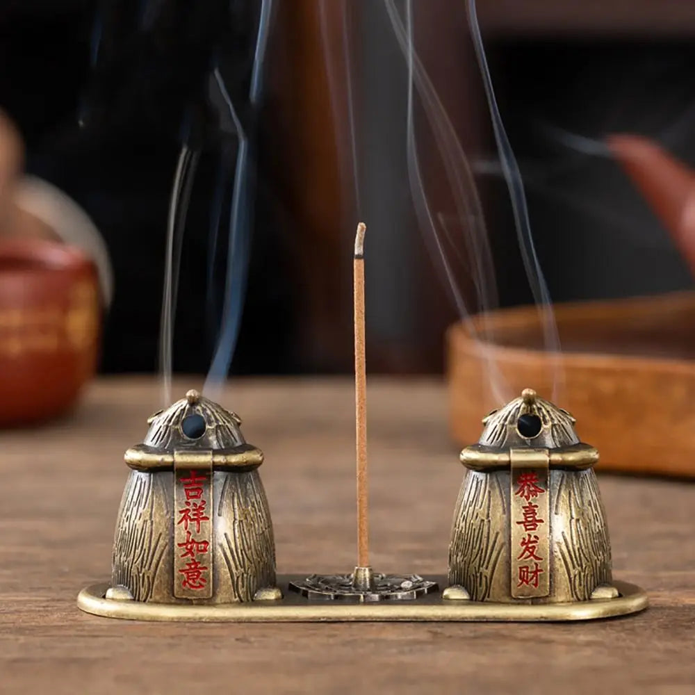 Chinese Style Incense Burner Zinc Alloy Vertical Indoor Aromatherapy Good Symbolism Accessories Incense Burning Gifts