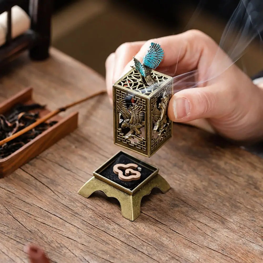 Chinese Style Incense Burner Zinc Alloy Vertical Indoor Aromatherapy Good Symbolism Accessories Incense Burning Gifts
