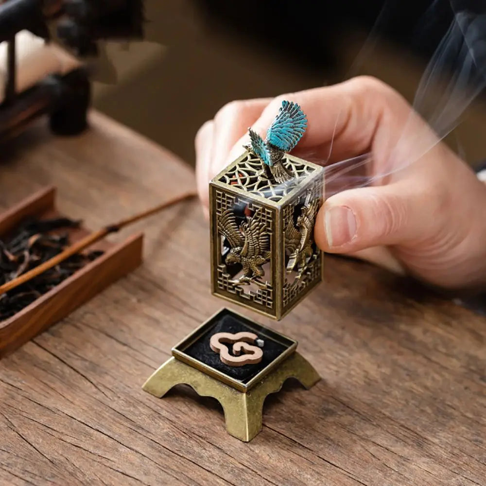 Chinese Style Incense Burner Zinc Alloy Vertical Indoor Aromatherapy Good Symbolism Accessories Incense Burning Gifts