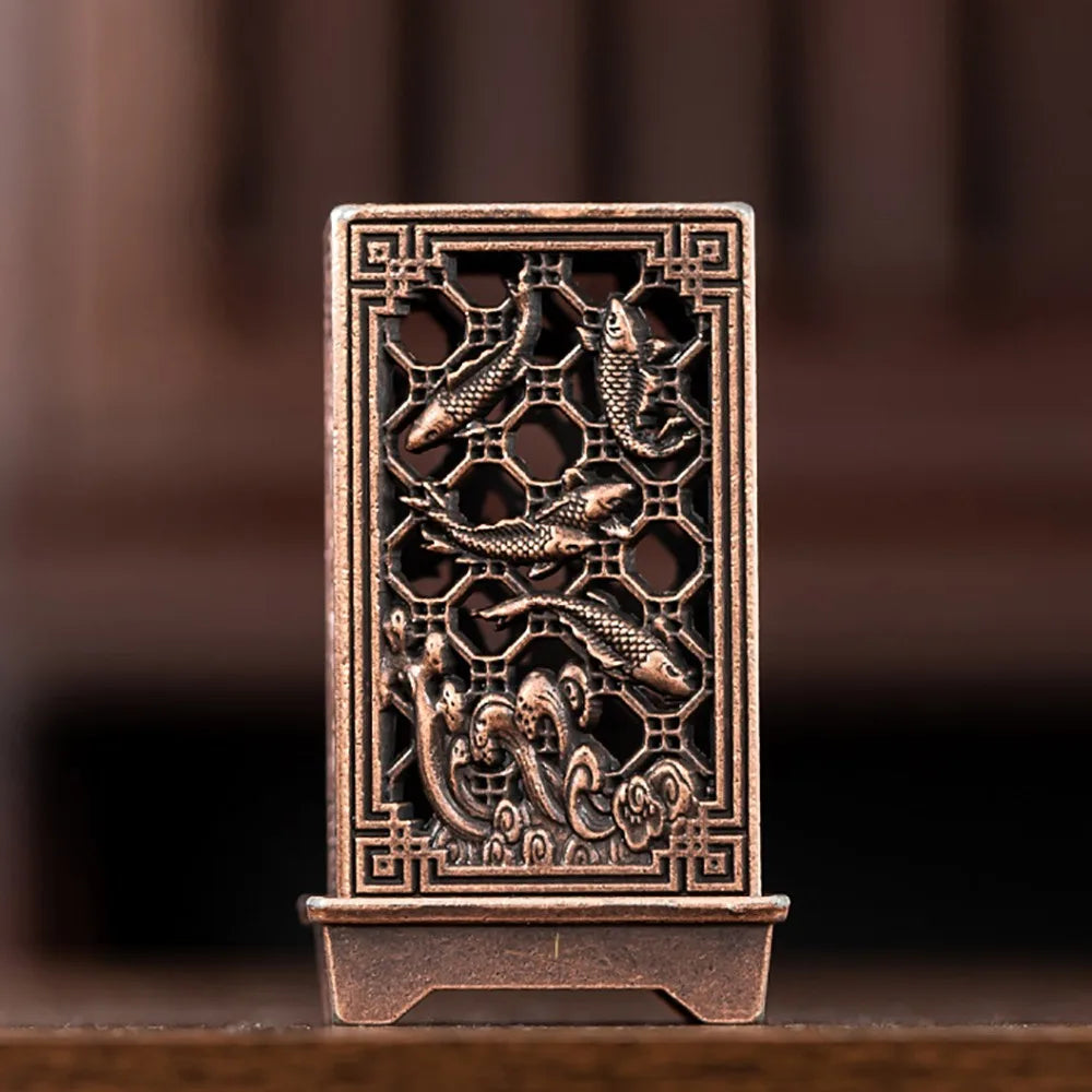 Chinese Style Incense Burner Zinc Alloy Vertical Indoor Aromatherapy Good Symbolism Accessories Incense Burning Gifts