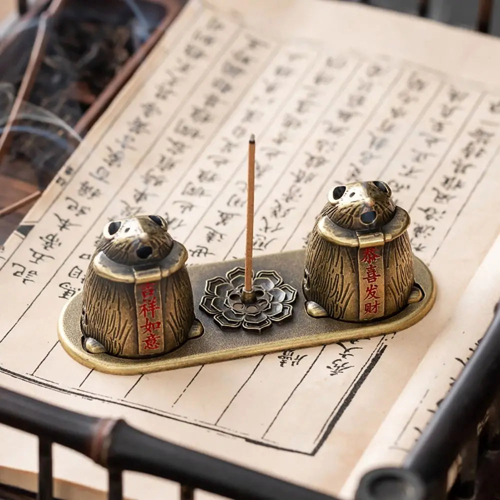 Chinese Style Incense Burner Zinc Alloy Vertical Indoor Aromatherapy Good Symbolism Accessories Incense Burning Gifts